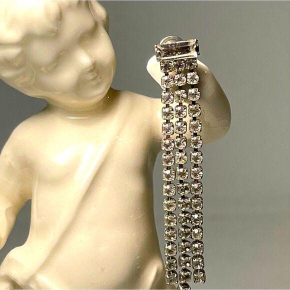 Vintage rhinestone sparkly drop earrings - Picture 1 of 7